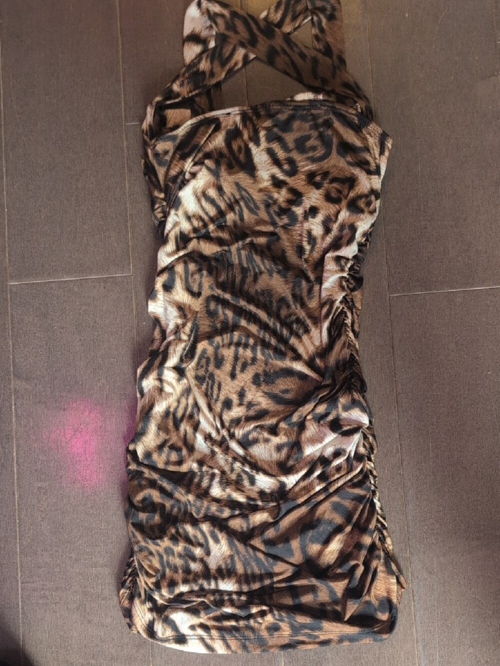 Playboy Leopard Print Halter Slip Dress - Picture 2 of 3